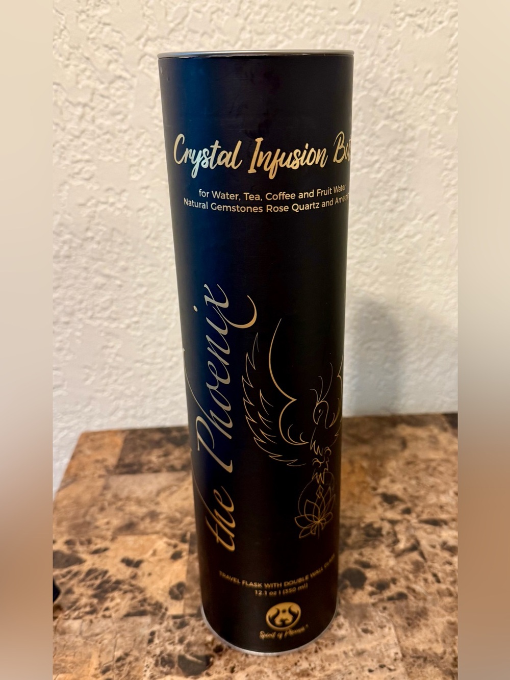 Crystal Infusion Glass Water Bottle